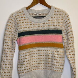 Madewell Cream and Multicolor Striped Sweater